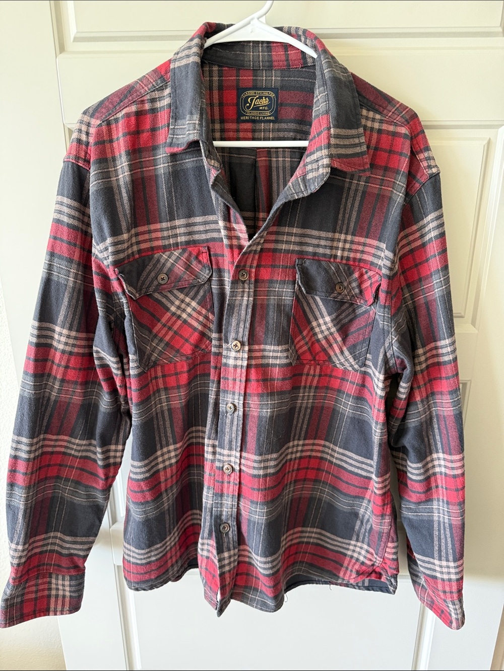 Jachs Heritage Flannel Jacket in Red and Gray Plaid